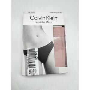 NWT Calvin Klein Invisibles Micro Thongs 3 Pack Pink Women’s Size XS